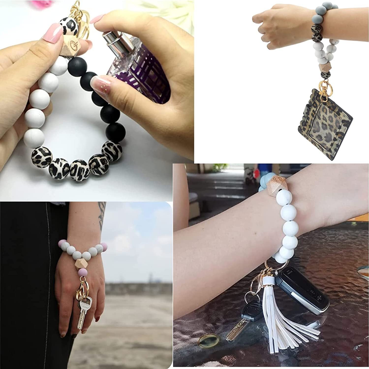 Wholesale 84 Pieces of Silicone Beads, Silicone Beads, 15mm Candy Colored DIY Wrist Keychain Kit